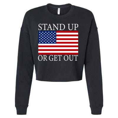 Stand Up Or Get Out Cropped Pullover Crew