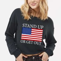 Stand Up Or Get Out Cropped Pullover Crew