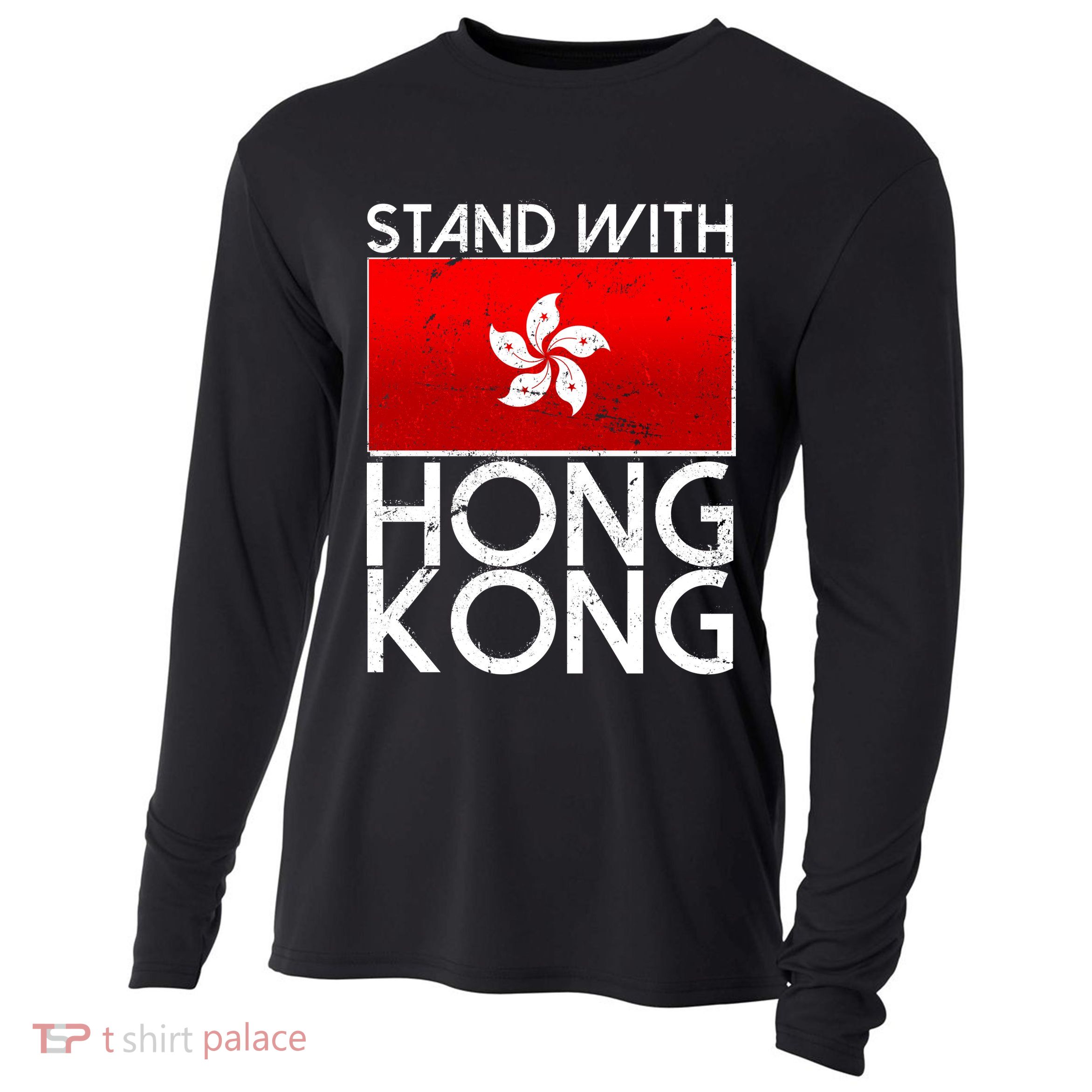 Stand With Hong Kong Pro Democracy Cooling Performance Long Sleeve Crew