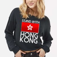 Stand With Hong Kong Pro Democracy Cropped Pullover Crew