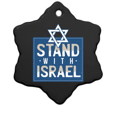 Stand With Israel Ceramic Star Ornament