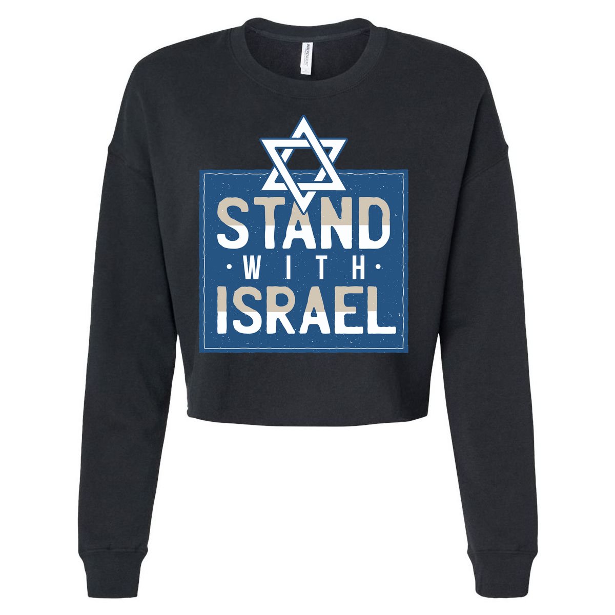 Stand With Israel Cropped Pullover Crew