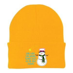 Star Light Star Bright Please Don't Let Me Melt Tonight Snowman Knit Cap Winter Beanie