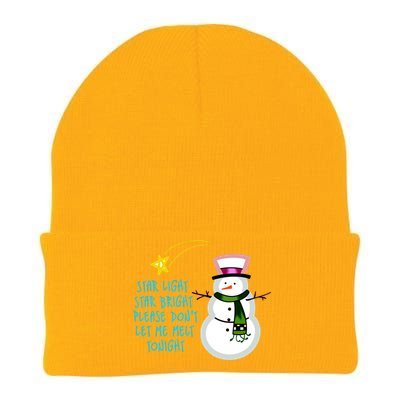 Star Light Star Bright Please Don't Let Me Melt Tonight Snowman Knit Cap Winter Beanie