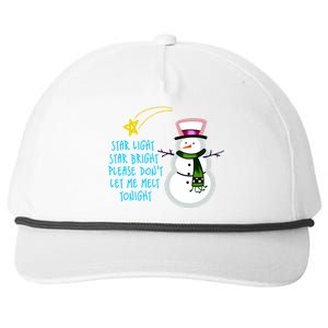 Star Light Star Bright Please Don't Let Me Melt Tonight Snowman Snapback Five-Panel Rope Hat