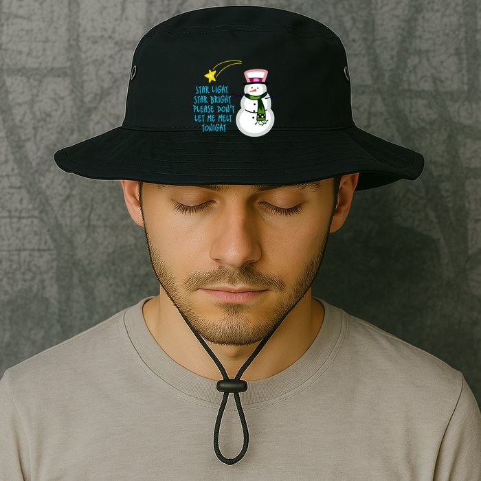 Star Light Star Bright Please Don't Let Me Melt Tonight Snowman Bucket Hat