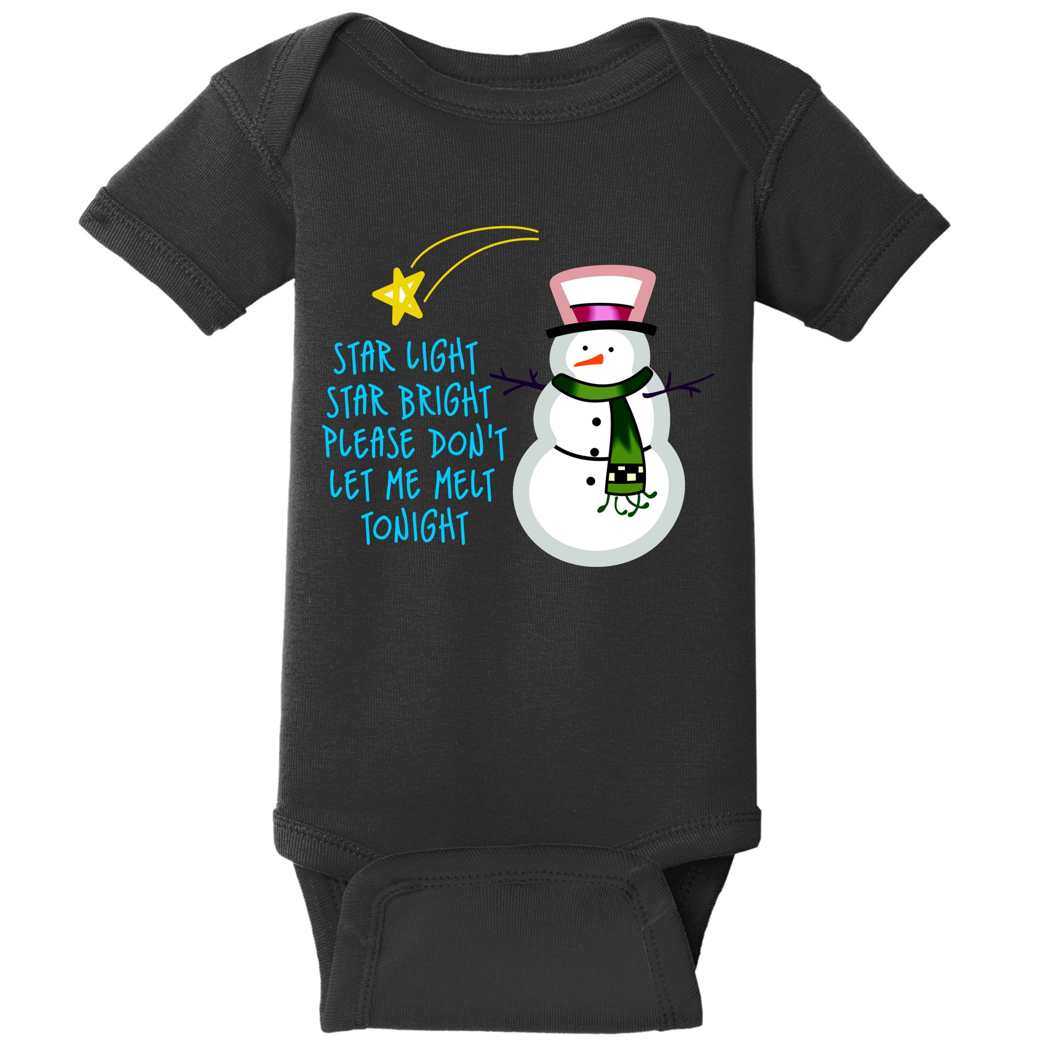 Star Light Star Bright Please Don't Let Me Melt Tonight Snowman Baby Bodysuit