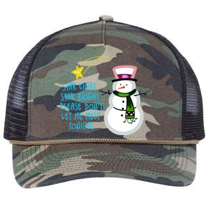 Star Light Star Bright Please Don't Let Me Melt Tonight Snowman Retro Rope Trucker Hat Cap