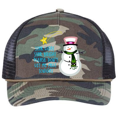 Star Light Star Bright Please Don't Let Me Melt Tonight Snowman Retro Rope Trucker Hat Cap