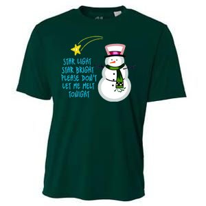 Star Light Star Bright Please Don't Let Me Melt Tonight Snowman Cooling Performance Crew T-Shirt