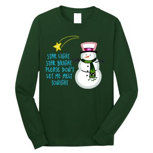 Star Light Star Bright Please Don't Let Me Melt Tonight Snowman Long Sleeve Shirt