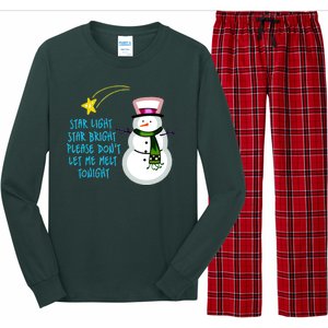 Star Light Star Bright Please Don't Let Me Melt Tonight Snowman Long Sleeve Pajama Set