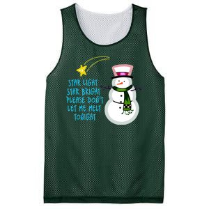 Star Light Star Bright Please Don't Let Me Melt Tonight Snowman Mesh Reversible Basketball Jersey Tank