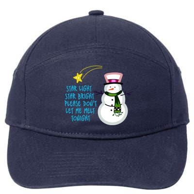 Star Light Star Bright Please Don't Let Me Melt Tonight Snowman 7-Panel Snapback Hat