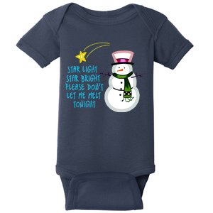 Star Light Star Bright Please Don't Let Me Melt Tonight Snowman Baby Bodysuit