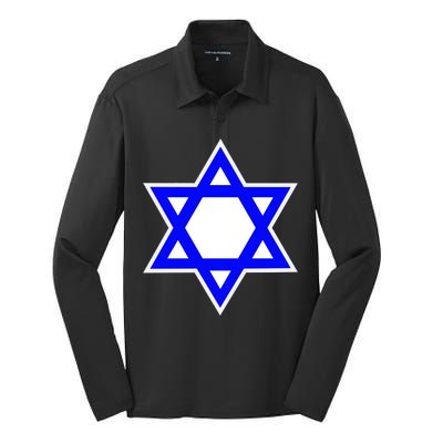 Star of David Silk Touch Performance Long Sleeve Polo