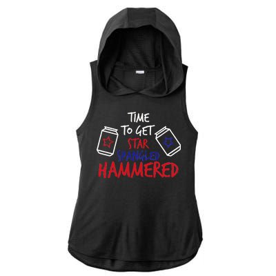 Star Spangled Hammered Ladies PosiCharge Tri-Blend Wicking Draft Hoodie Tank