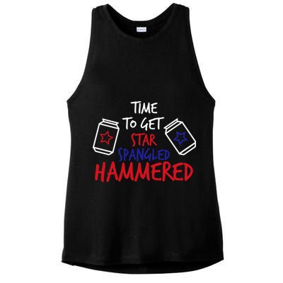 Star Spangled Hammered Ladies PosiCharge Tri-Blend Wicking Tank