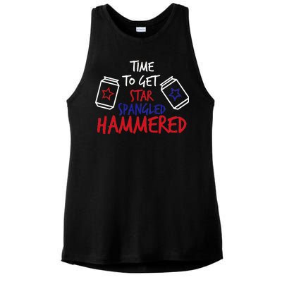 Star Spangled Hammered Ladies PosiCharge Tri-Blend Wicking Tank