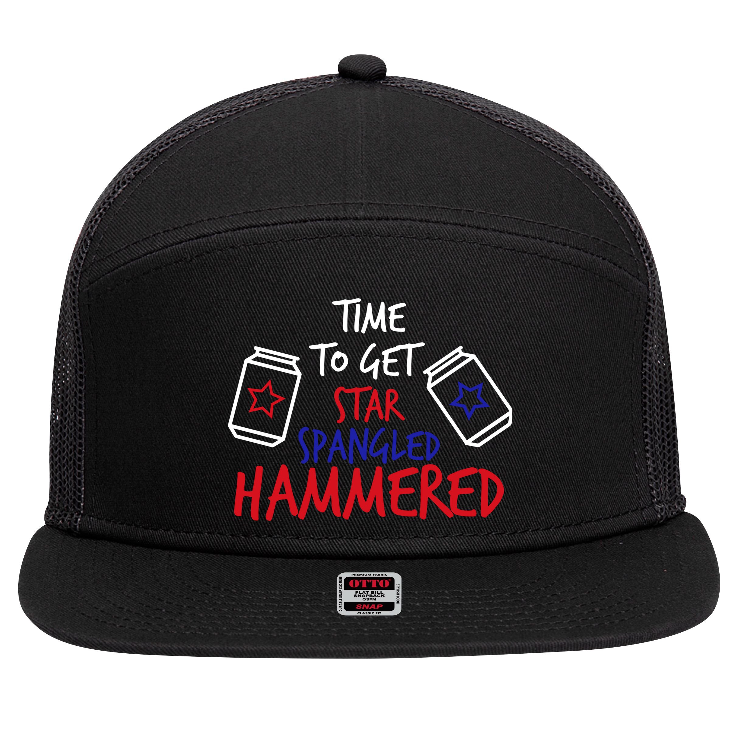 Star Spangled Hammered 7 Panel Mesh Trucker Snapback Hat