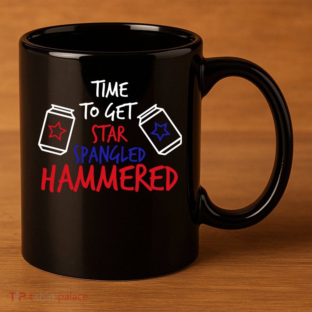 Star Spangled Hammered 11oz C Handle Ceramic Mug