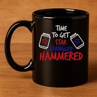 Star Spangled Hammered 11oz C Handle Ceramic Mug
