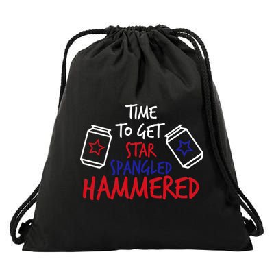 Star Spangled Hammered Drawstring Bag