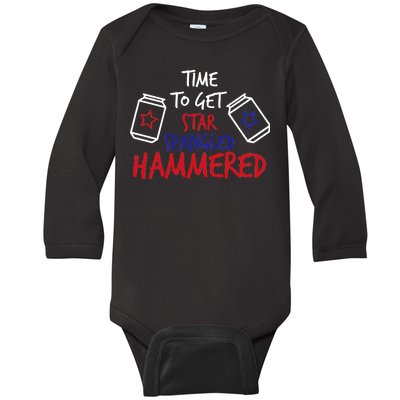 Star Spangled Hammered Baby Long Sleeve Bodysuit