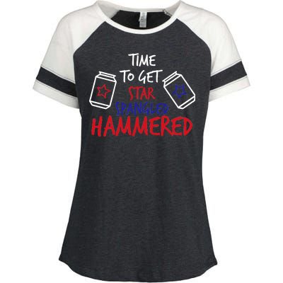 Star Spangled Hammered Enza Ladies Jersey Colorblock Tee