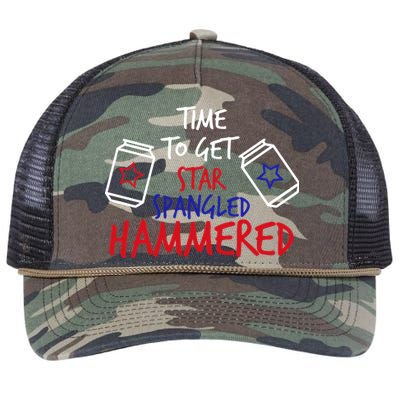 Star Spangled Hammered Retro Rope Trucker Hat Cap