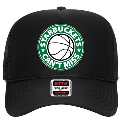 Starbuckets Can't Miss Basketball High Crown Mesh Back Trucker Hat