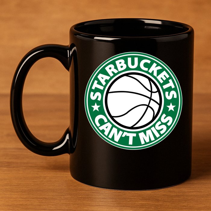 Starbuckets Can't Miss Basketball 11oz C Handle Ceramic Mug