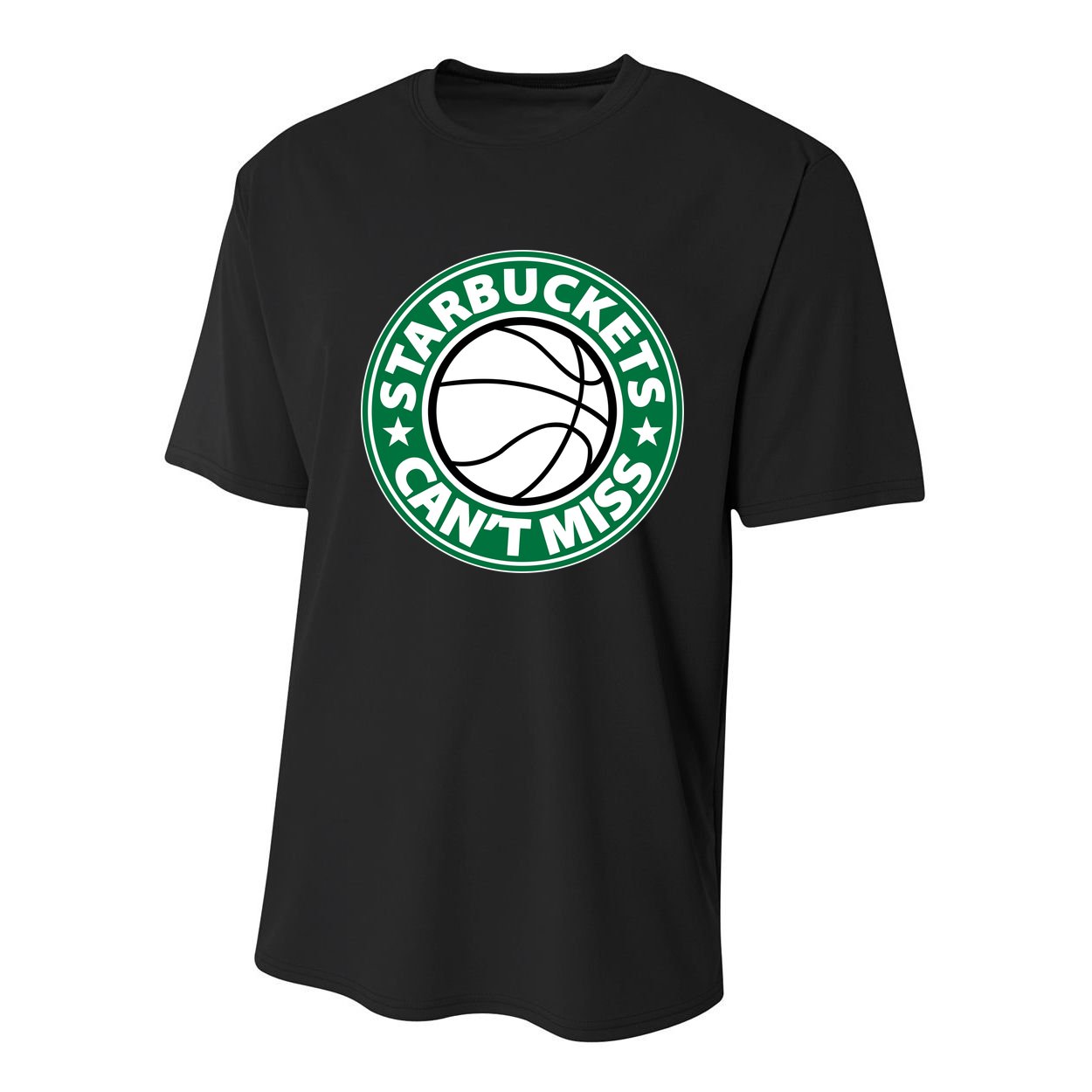 Starbuckets Can't Miss Basketball Youth Performance Sprint T-Shirt