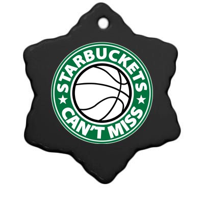 Starbuckets Can't Miss Basketball Ceramic Star Ornament