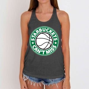 Starbuckets Can't Miss Basketball Women's Knotted Racerback Tank