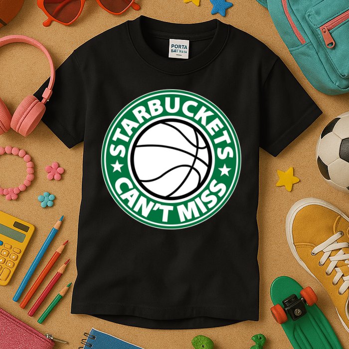 Starbuckets Can't Miss Basketball Kids T-Shirt