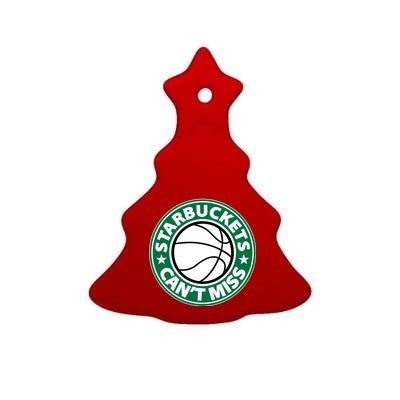 Starbuckets Can't Miss Basketball Ceramic Tree Ornament