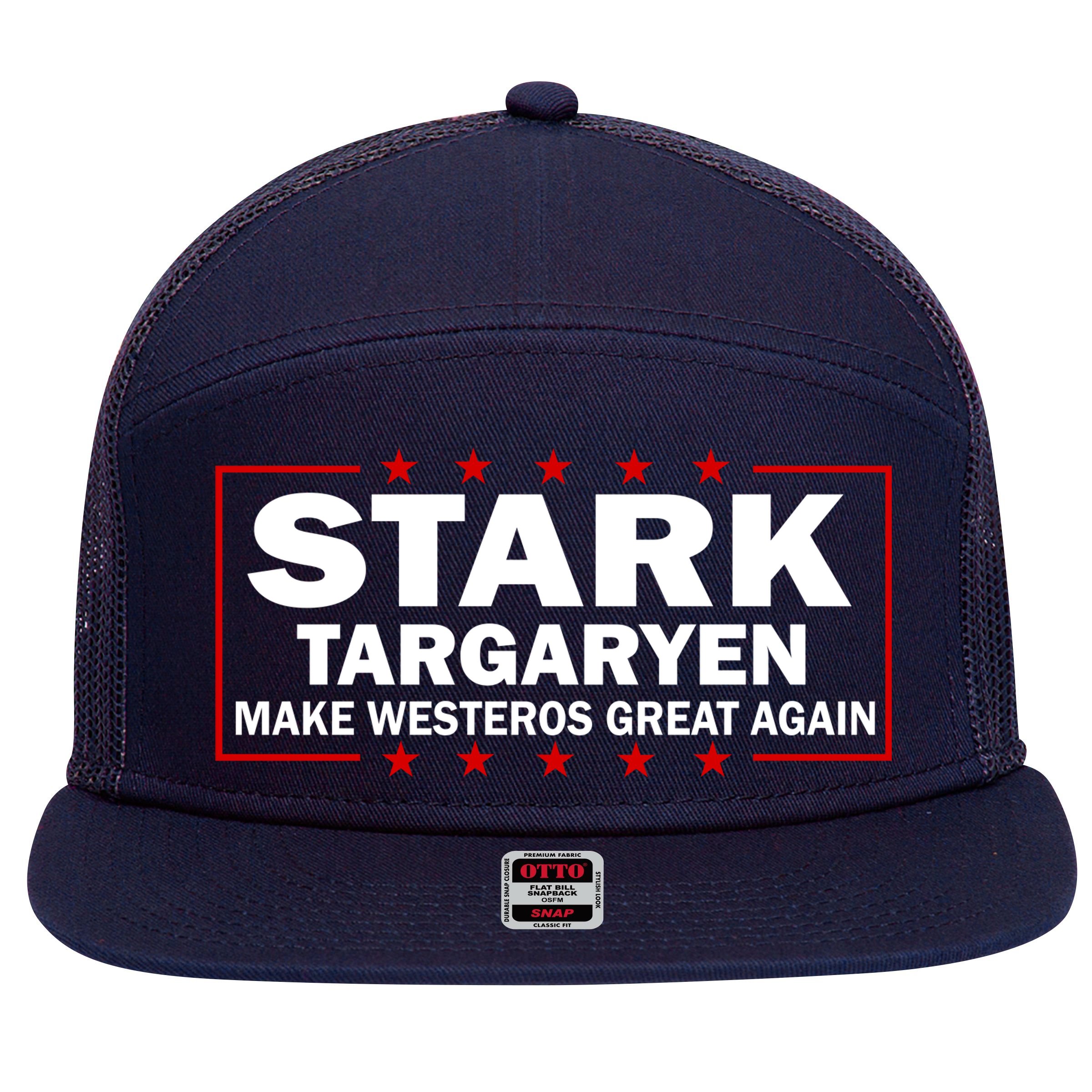 Stark Targaryen Make Westeros Great Again 7 Panel Mesh Trucker Snapback Hat