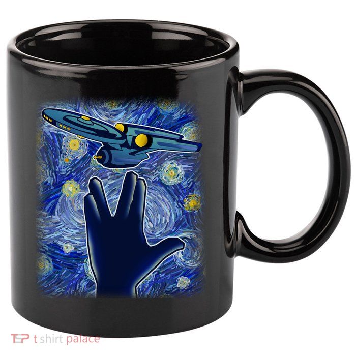 Starry Flight 11oz C Handle Ceramic Mug