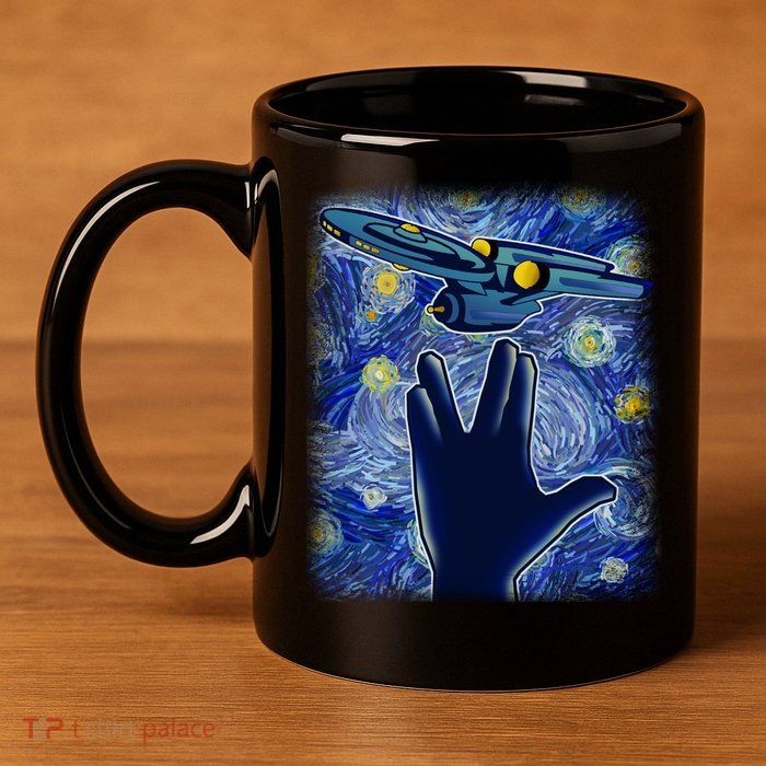 Starry Flight 11oz C Handle Ceramic Mug