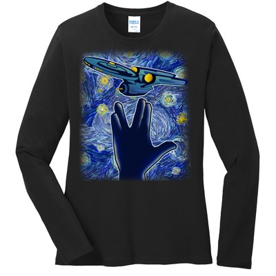 Starry Flight Ladies Long Sleeve Shirt