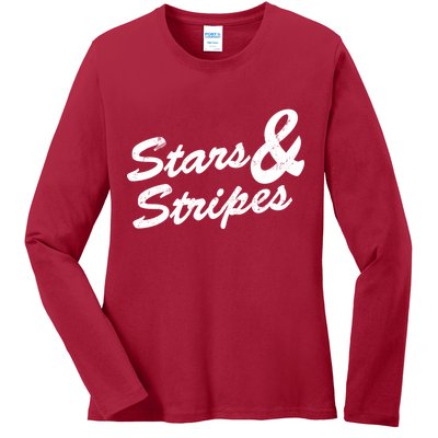 Stars And Stripes Ladies Long Sleeve Shirt