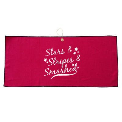 Stars Stripes And Smashed Large Microfiber Waffle Golf Towel