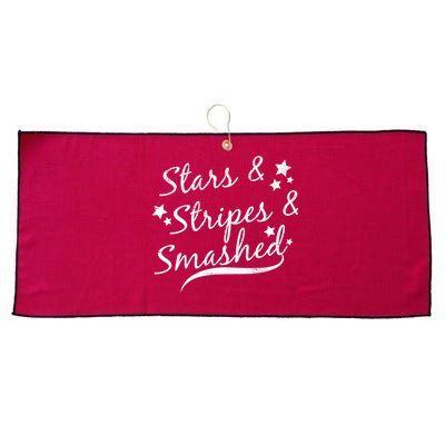 Stars Stripes And Smashed Large Microfiber Waffle Golf Towel