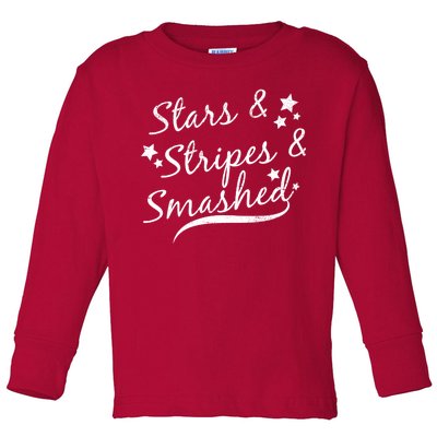 Stars Stripes And Smashed Toddler Long Sleeve Shirt