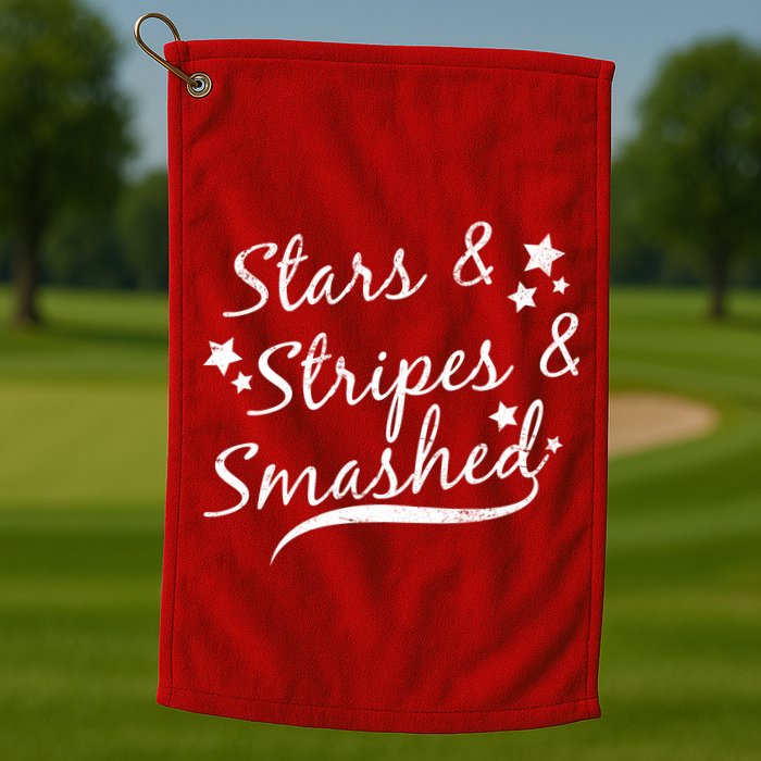 Stars Stripes And Smashed Golf Towel