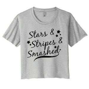 Stars Stripes And Smashed Women's Crop Top Tee