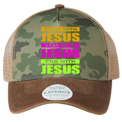 Start Stay End With Jesus Legacy Tie Dye Trucker Hat