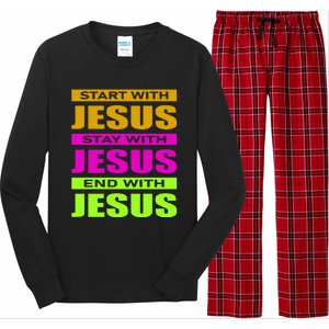 Start Stay End With Jesus Long Sleeve Pajama Set