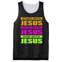 Start Stay End With Jesus Mesh Reversible Basketball Jersey Tank